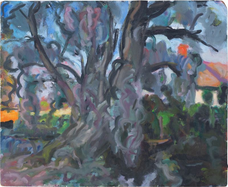 Sargy  Mann - Willow, bridge and house by the River Box